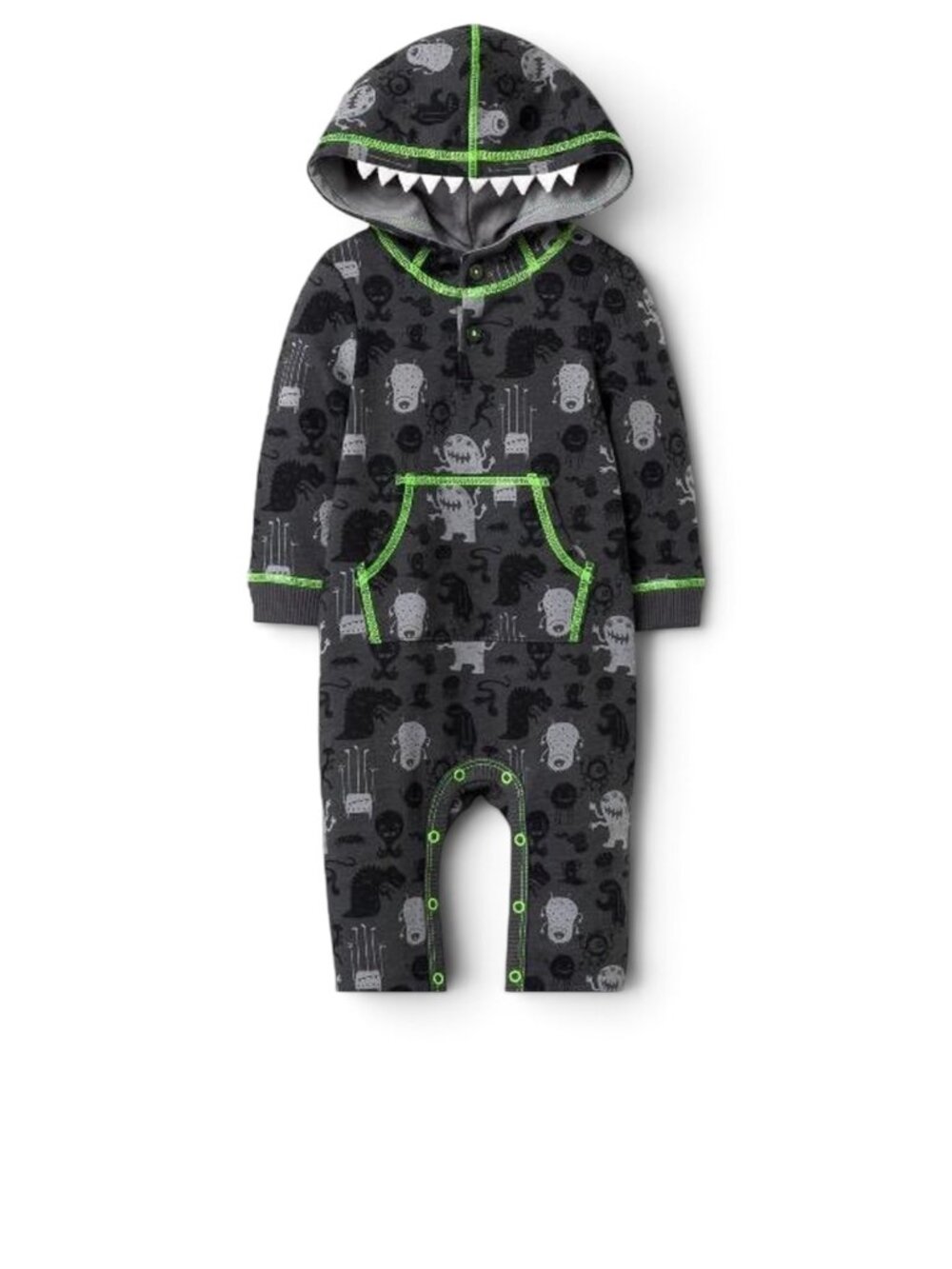 Cat & Jack Infant Halloween Baby Boys Monster Hooded Romper One Piece